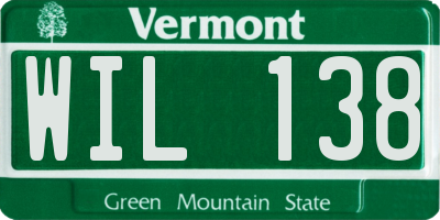 VT license plate WIL138