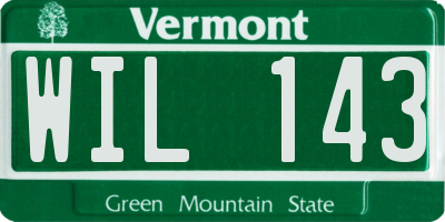 VT license plate WIL143