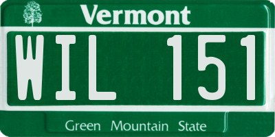 VT license plate WIL151