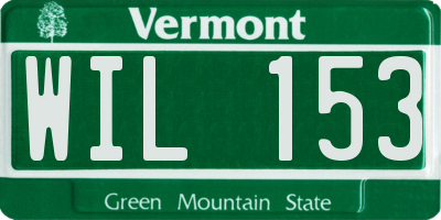 VT license plate WIL153
