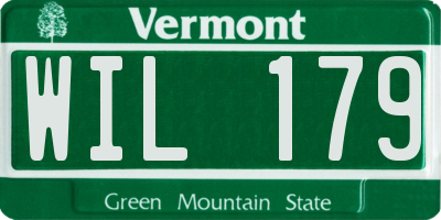 VT license plate WIL179