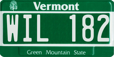 VT license plate WIL182