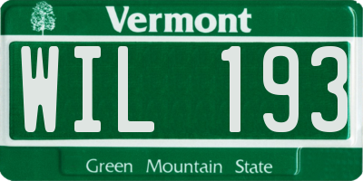 VT license plate WIL193