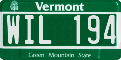 VT license plate WIL194