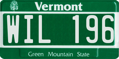 VT license plate WIL196