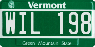 VT license plate WIL198