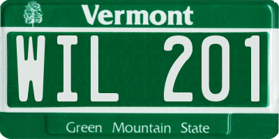 VT license plate WIL201