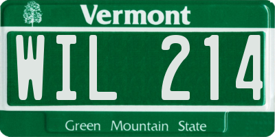 VT license plate WIL214