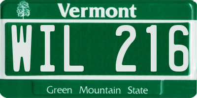 VT license plate WIL216