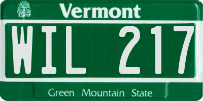 VT license plate WIL217