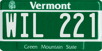 VT license plate WIL221