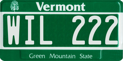 VT license plate WIL222