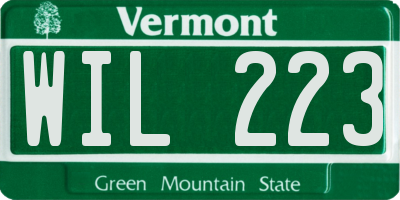 VT license plate WIL223