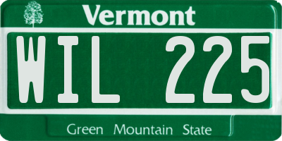 VT license plate WIL225