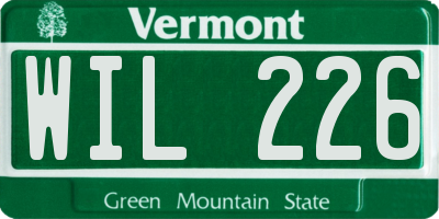 VT license plate WIL226
