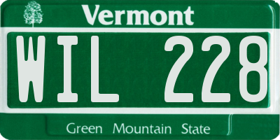 VT license plate WIL228