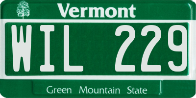 VT license plate WIL229