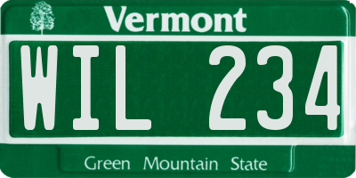VT license plate WIL234