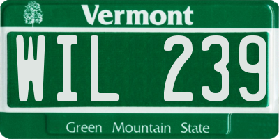 VT license plate WIL239