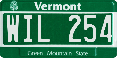 VT license plate WIL254