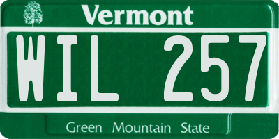 VT license plate WIL257