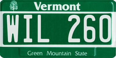 VT license plate WIL260