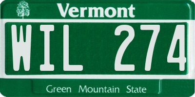 VT license plate WIL274