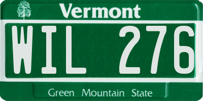 VT license plate WIL276