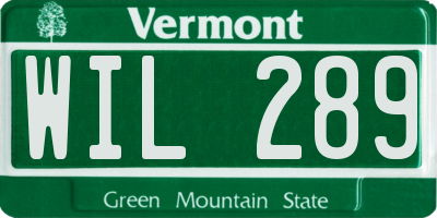 VT license plate WIL289