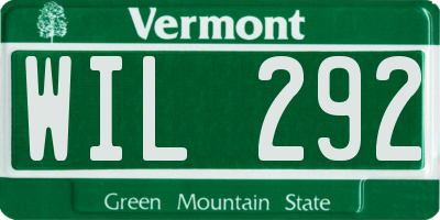 VT license plate WIL292