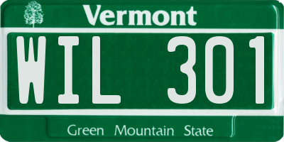 VT license plate WIL301