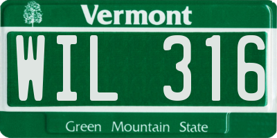VT license plate WIL316