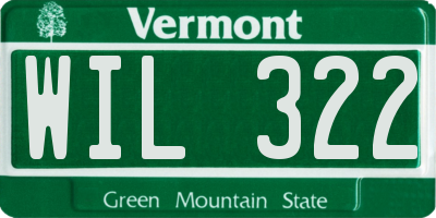 VT license plate WIL322