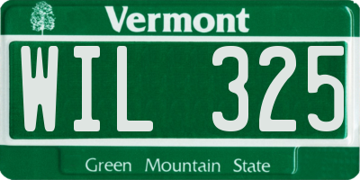 VT license plate WIL325