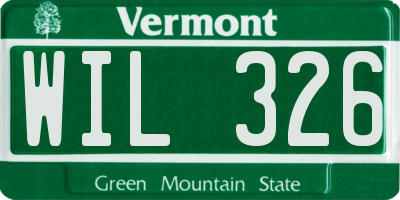 VT license plate WIL326