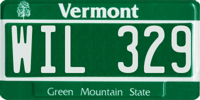 VT license plate WIL329