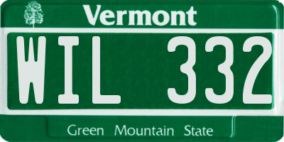 VT license plate WIL332