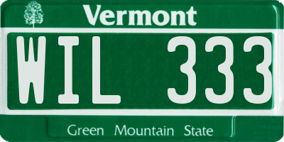VT license plate WIL333