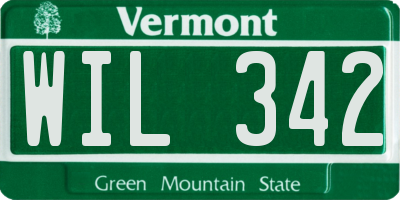 VT license plate WIL342
