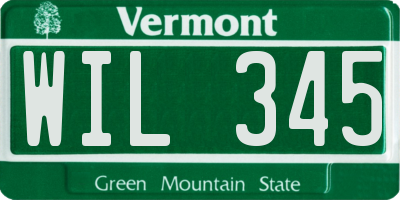 VT license plate WIL345