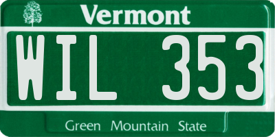 VT license plate WIL353