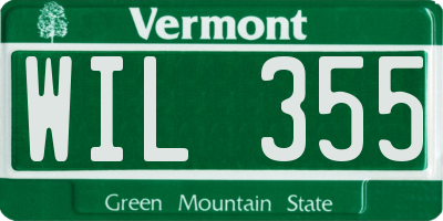 VT license plate WIL355