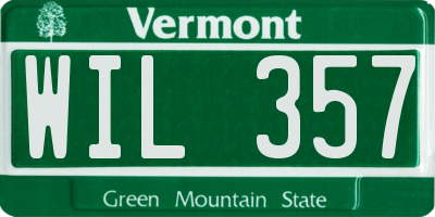 VT license plate WIL357