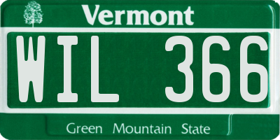 VT license plate WIL366