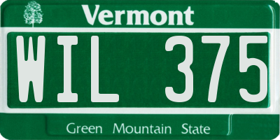 VT license plate WIL375
