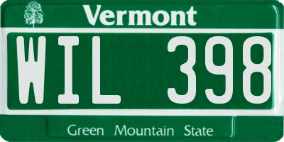VT license plate WIL398