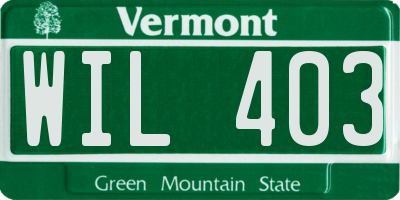 VT license plate WIL403