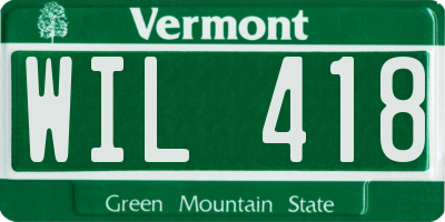 VT license plate WIL418