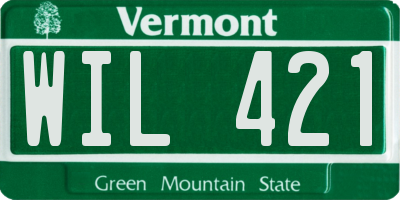 VT license plate WIL421