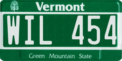 VT license plate WIL454